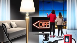 Turn off lights and unplug devices when not in use.