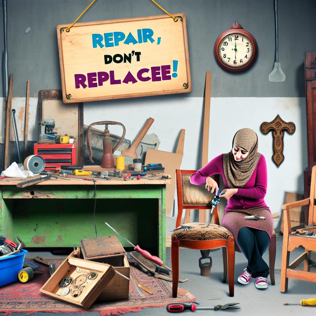 Repair instead of replacing items when possible.
