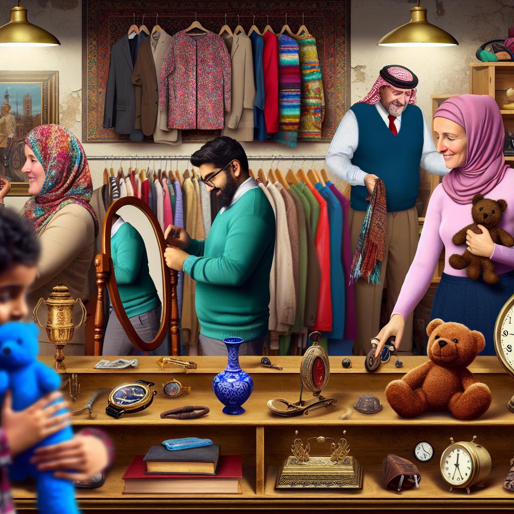 Shop secondhand for clothes, furniture, and other items.