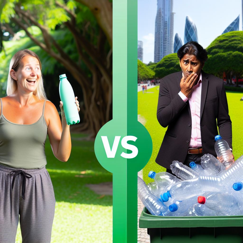 Use a reusable water bottle instead of buying bottled water.