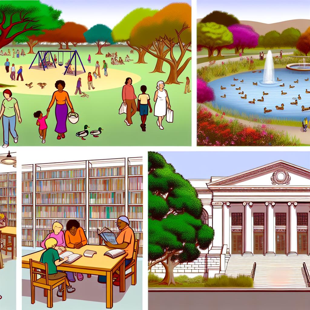 Use free public resources like libraries and parks.