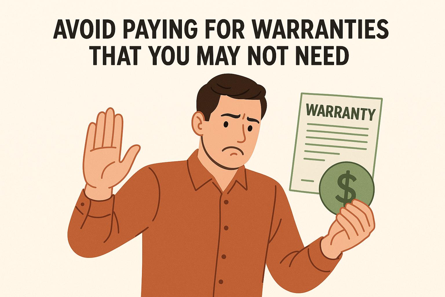 Avoid paying for warranties that you may not need.