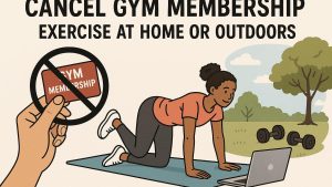 Cancel gym memberships and exercise at home or outdoors.