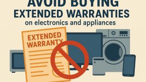Avoid buying extended warranties on electronics and appliances.