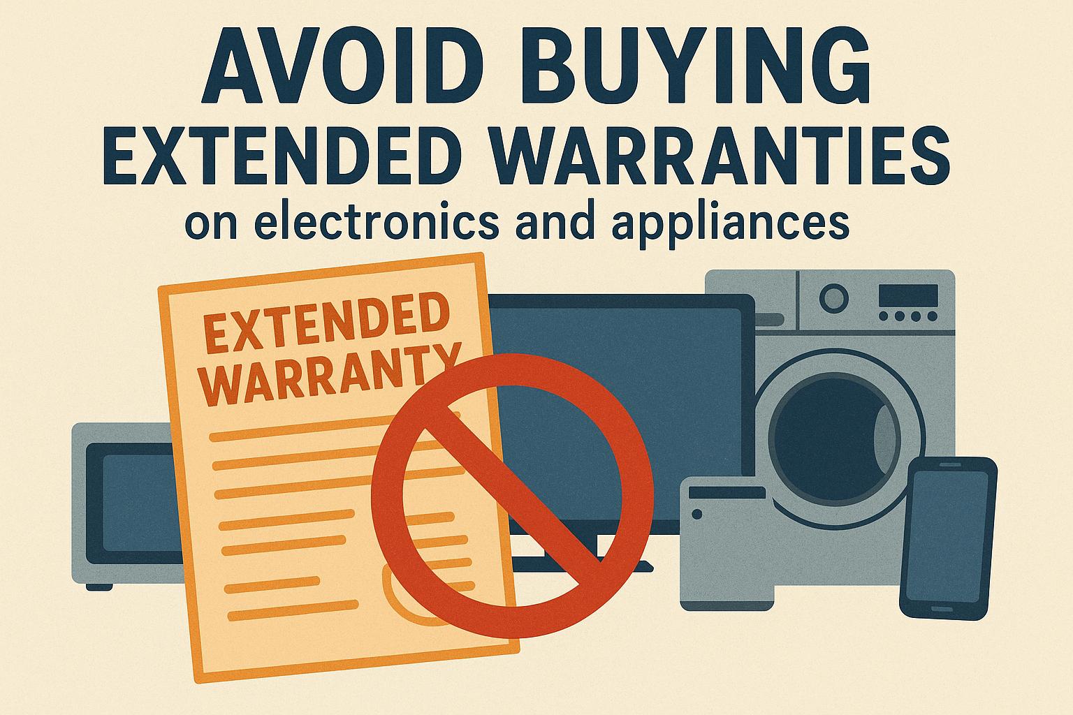 Avoid buying extended warranties on electronics and appliances.