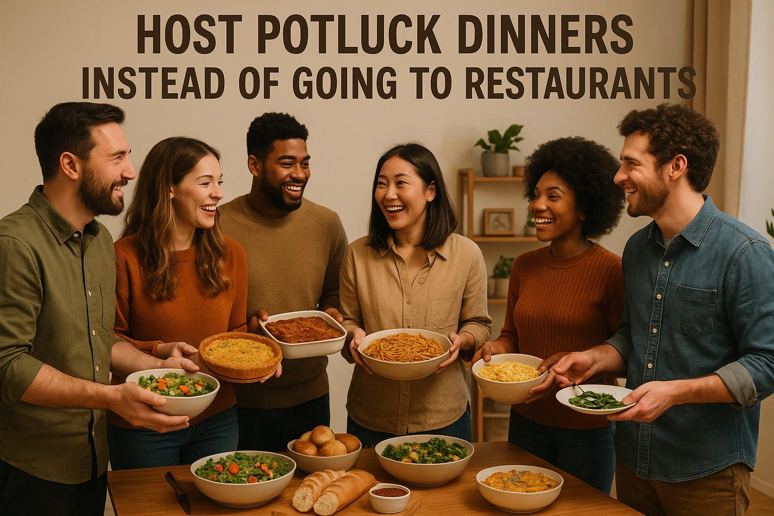 Host potluck dinners instead of going to restaurants.