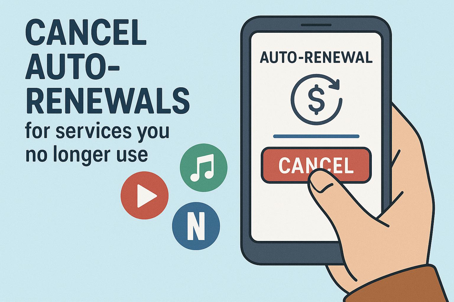 Cancel auto-renewals for services you no longer use.