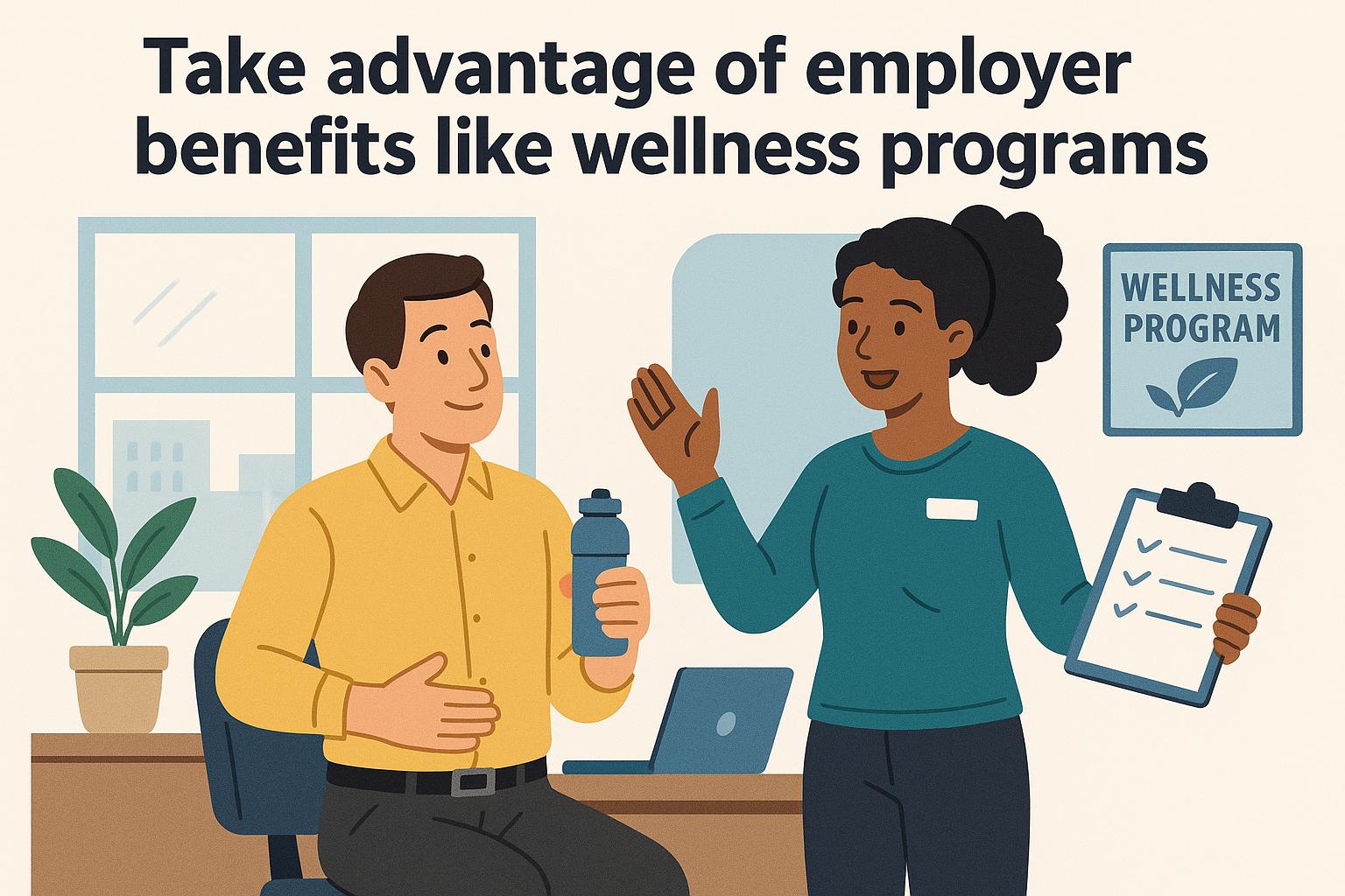 Take advantage of employer benefits like wellness programs.