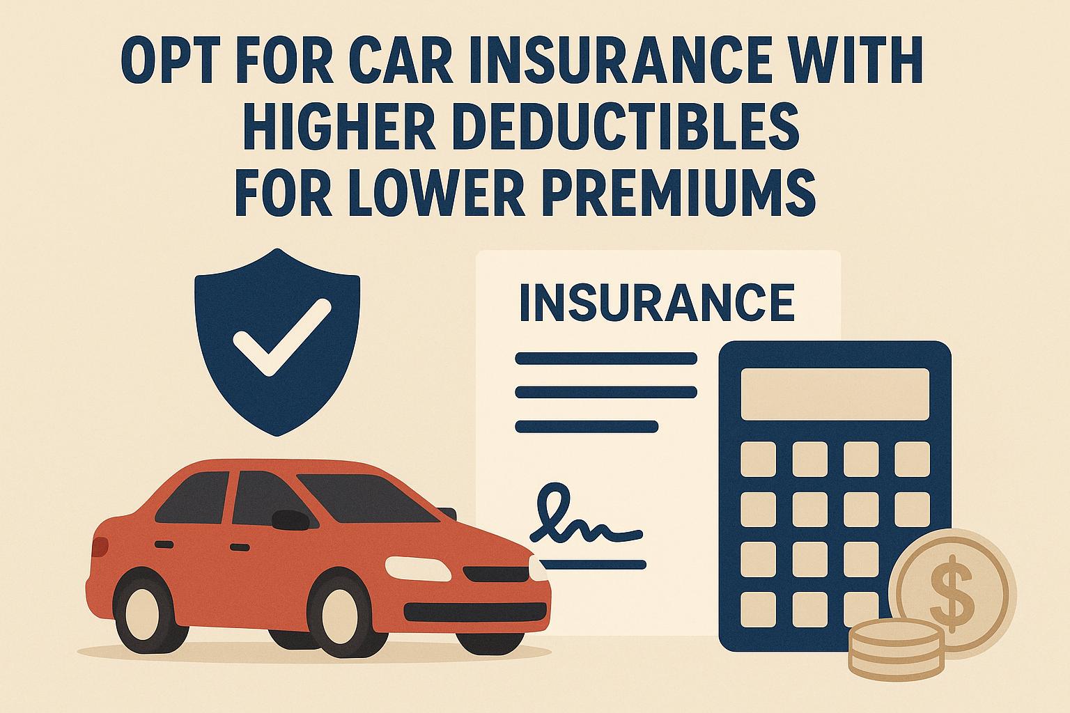 Opt for car insurance with higher deductibles for lower premiums.