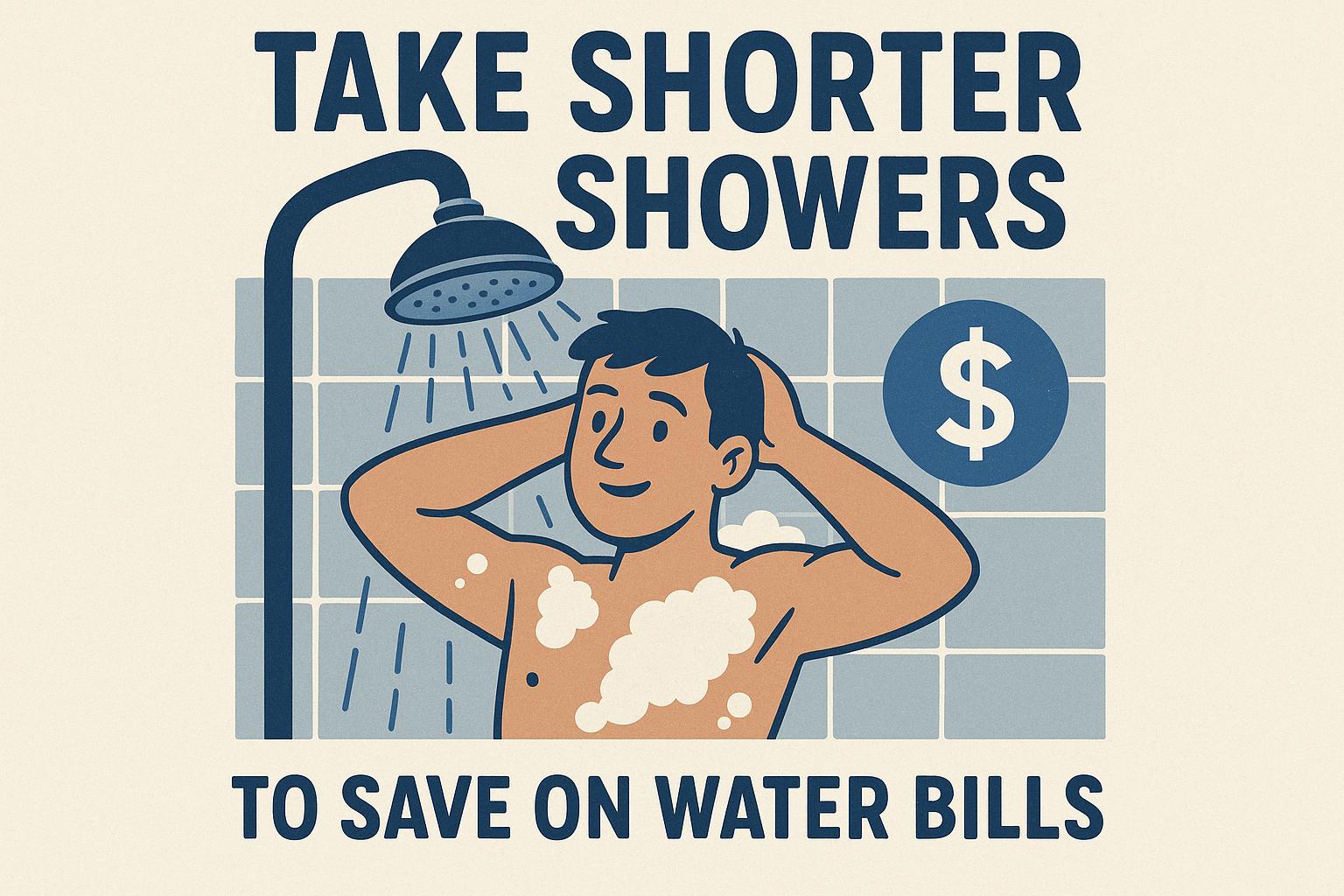 Take shorter showers to save on water bills.