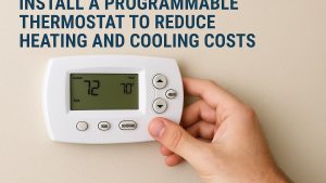 Install a programmable thermostat to reduce heating and cooling costs.