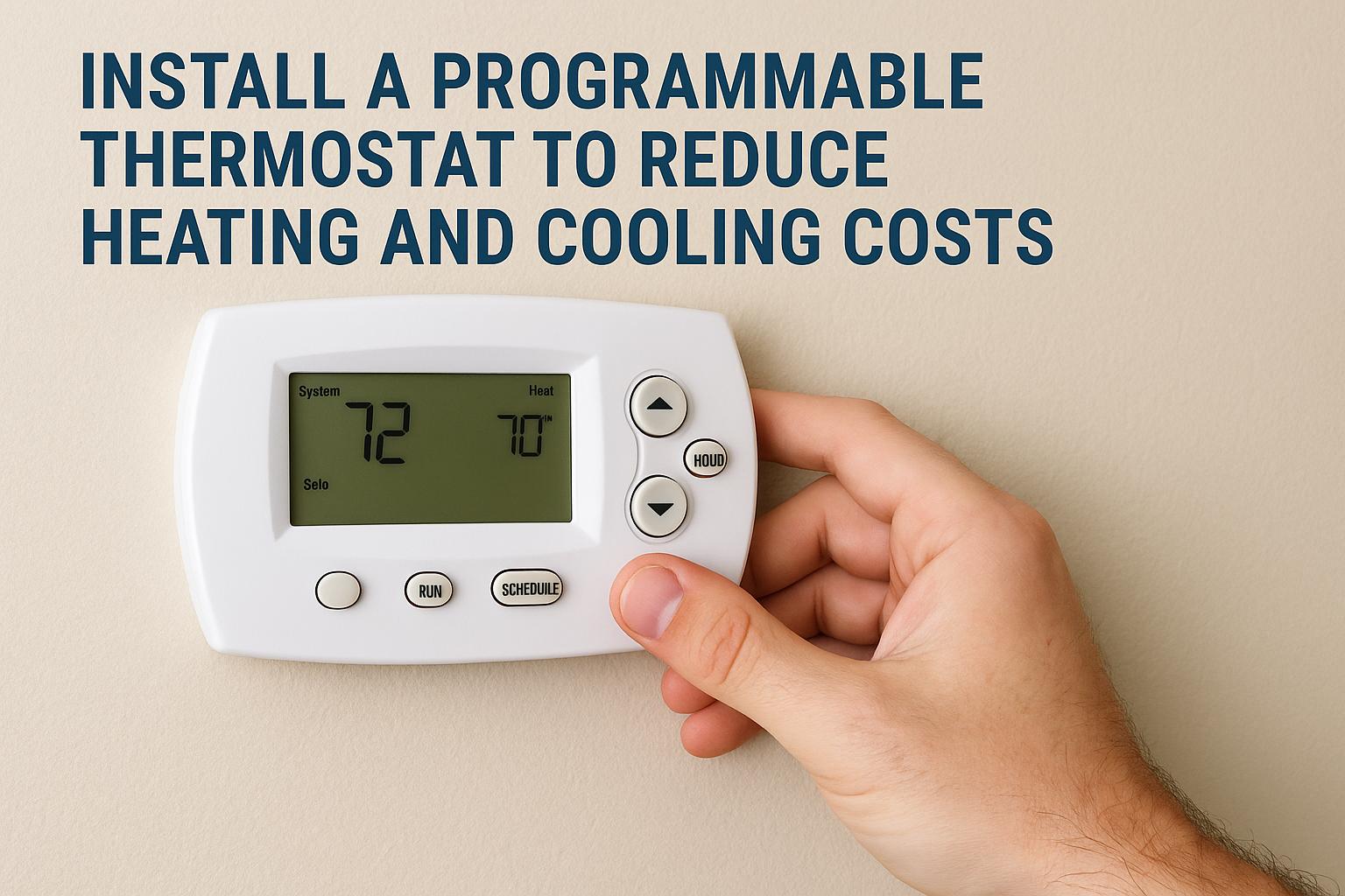 Install a programmable thermostat to reduce heating and cooling costs.