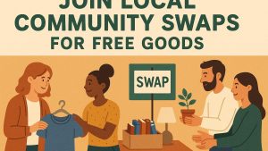 Join local community swaps for free goods.