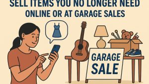 Sell items you no longer need online or at garage sales.
