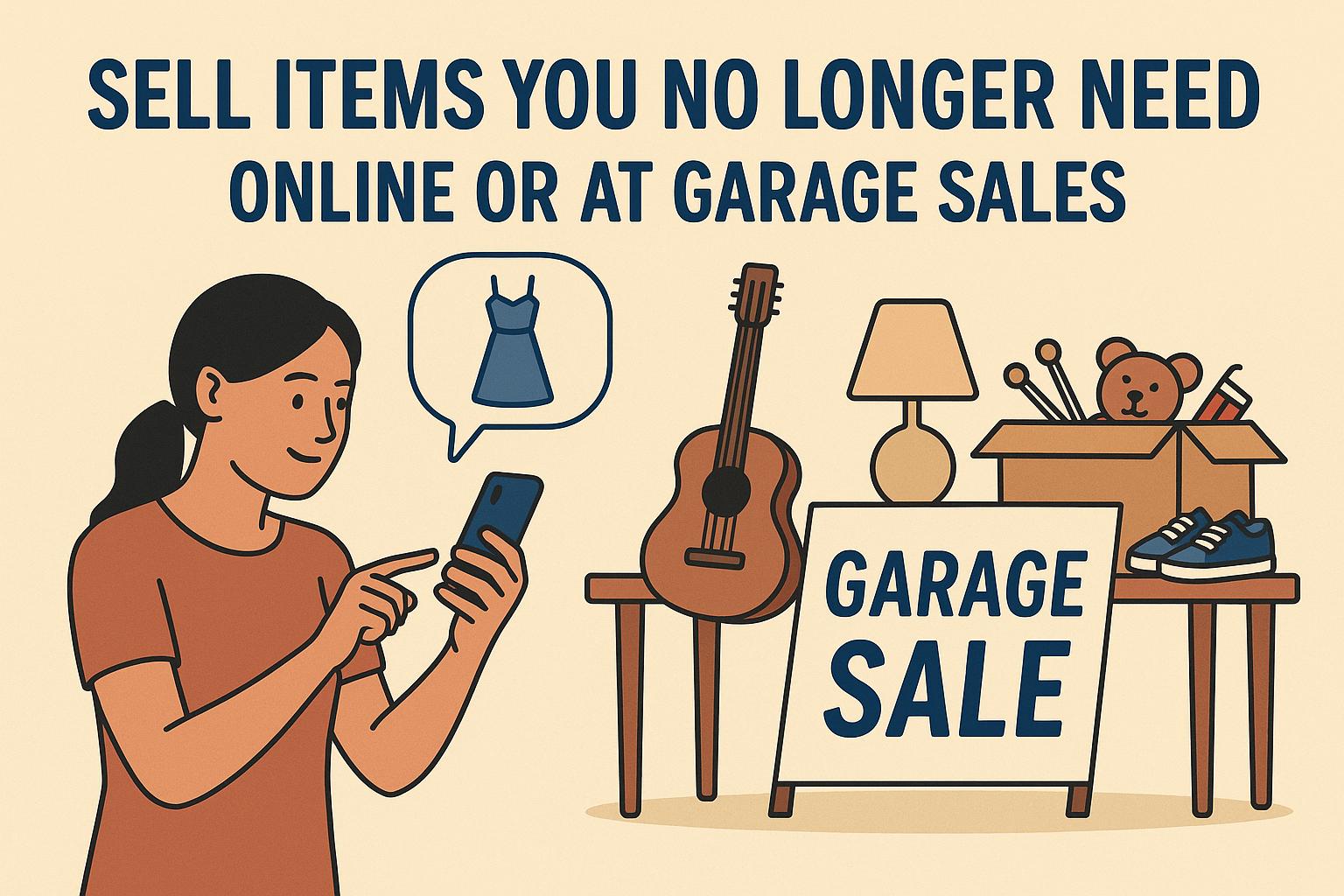 Sell items you no longer need online or at garage sales.