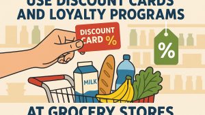 Use discount cards and loyalty programs at grocery stores.